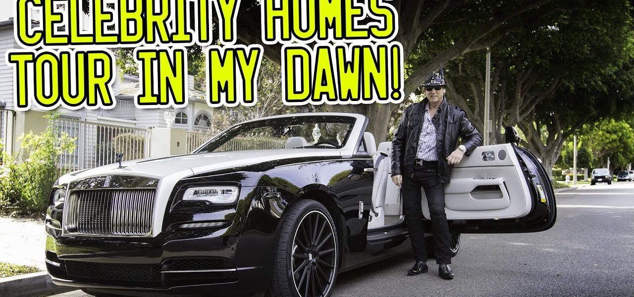 Celebrity homes tour around Beverly Hills in a Rolls Royce Dawn!