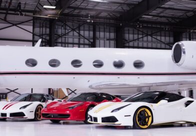 Three Ferraris, two models and a private jet!