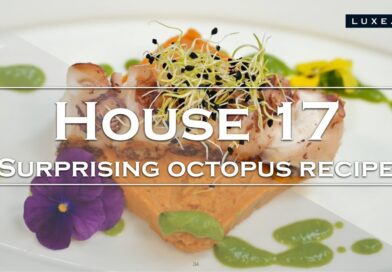 Luxembourg - Octopus on buttered truffle sweet potatoes & pea sauce - LUXE.TV