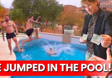 CAMERAMAN JUMPS IN FREEZING POOL TO WIN A BET! (MANSION TOUR)